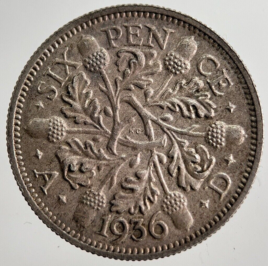 1936 George V Sixpence Silver Coin | Very High Grade | a8618