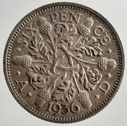 1936 George V Sixpence Silver Coin | Very High Grade | a8618