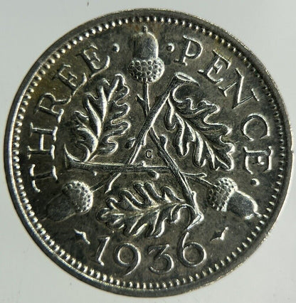 1936 George V Threepence Silver Coin | Fine Collectable Grade