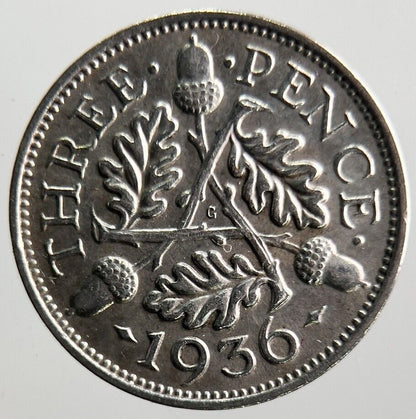1936 George V Threepence Silver Coin | Very High Grade | a4076