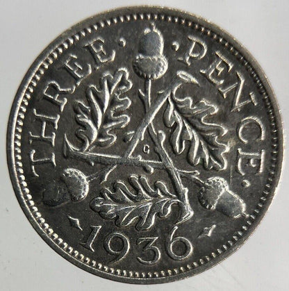 1936 George V Threepence Silver Coin | Fine Collectable Grade
