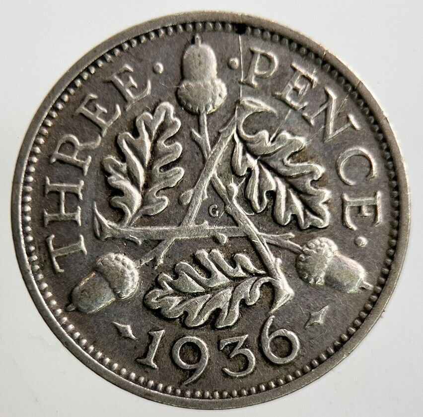 1936 George V Threepence Silver Coin | Fine Collectable Grade