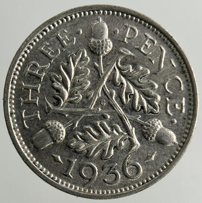 1936 George V Threepence Silver Coin | Very High Grade