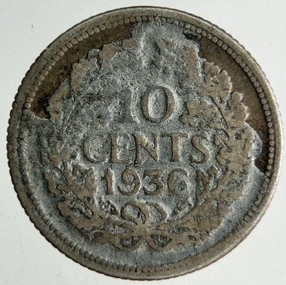 1936 Netherlands 10 Cents Silver Coin | Collectable Grade