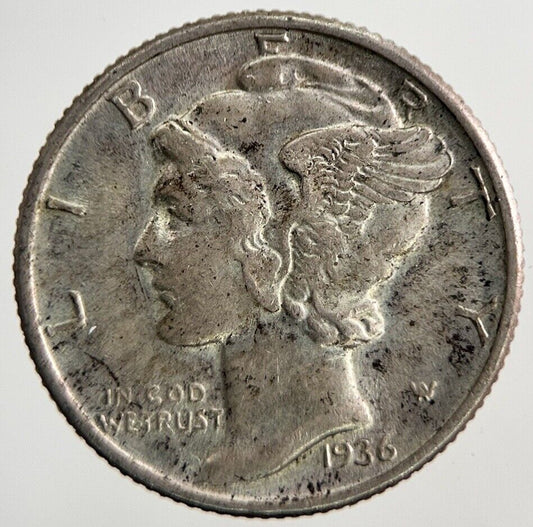 1936 US USA Mercury Dime Silver Coin | Very High Grade