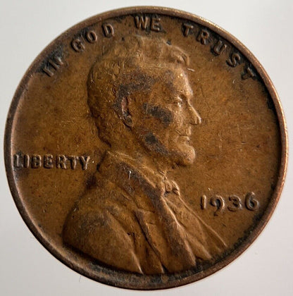 1936 Lincoln US USA One Cent Coin | Fine Collectable Grade | a806