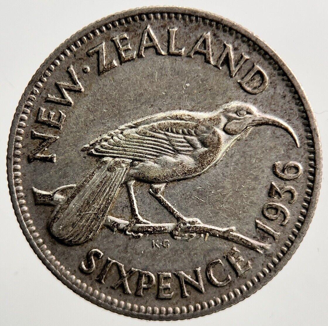 1936 New Zealand Sixpence Silver Coin | Fine Collectable Grade | a3724