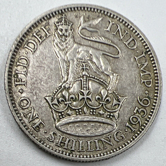 1936 Shilling | British Silver Coin | George V | Fine Collectable Grade | a917