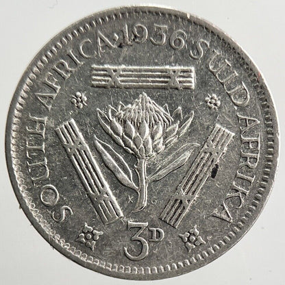 1936 South Africa Threepence Silver Coin | Collectable Grade | a2860