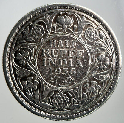 1936 India 1/2 Half Rupee Silver Coin | Fine Collectable Grade | a4089