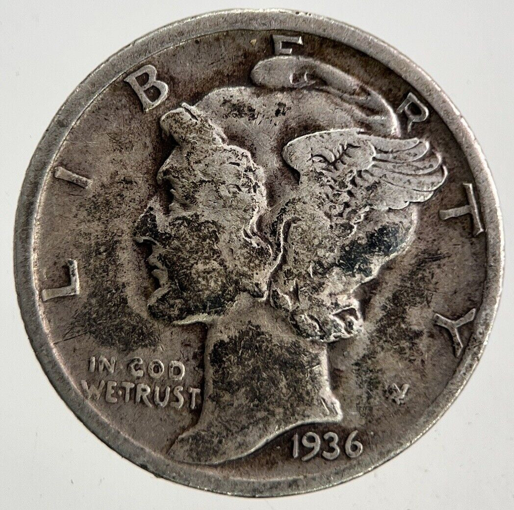 1936 US USA Mercury Dime Silver Coin | Fine Collectable Grade