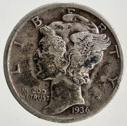 1936 US USA Mercury Dime Silver Coin | Fine Collectable Grade