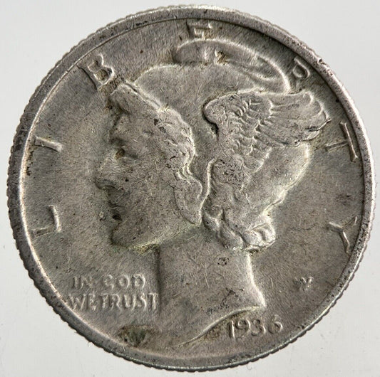 1936 US USA Mercury Dime Silver Coin | Fine Collectable Grade