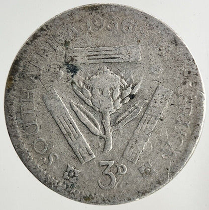 1936 South Africa Threepence Silver Coin | Fair Grade
