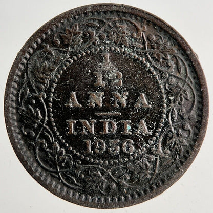 1936 India 1/12 Anna Coin | Collectable Grade