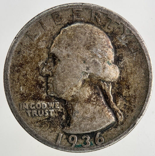 1936 US USA Quarter Dollar Silver Coin | Collectable Grade