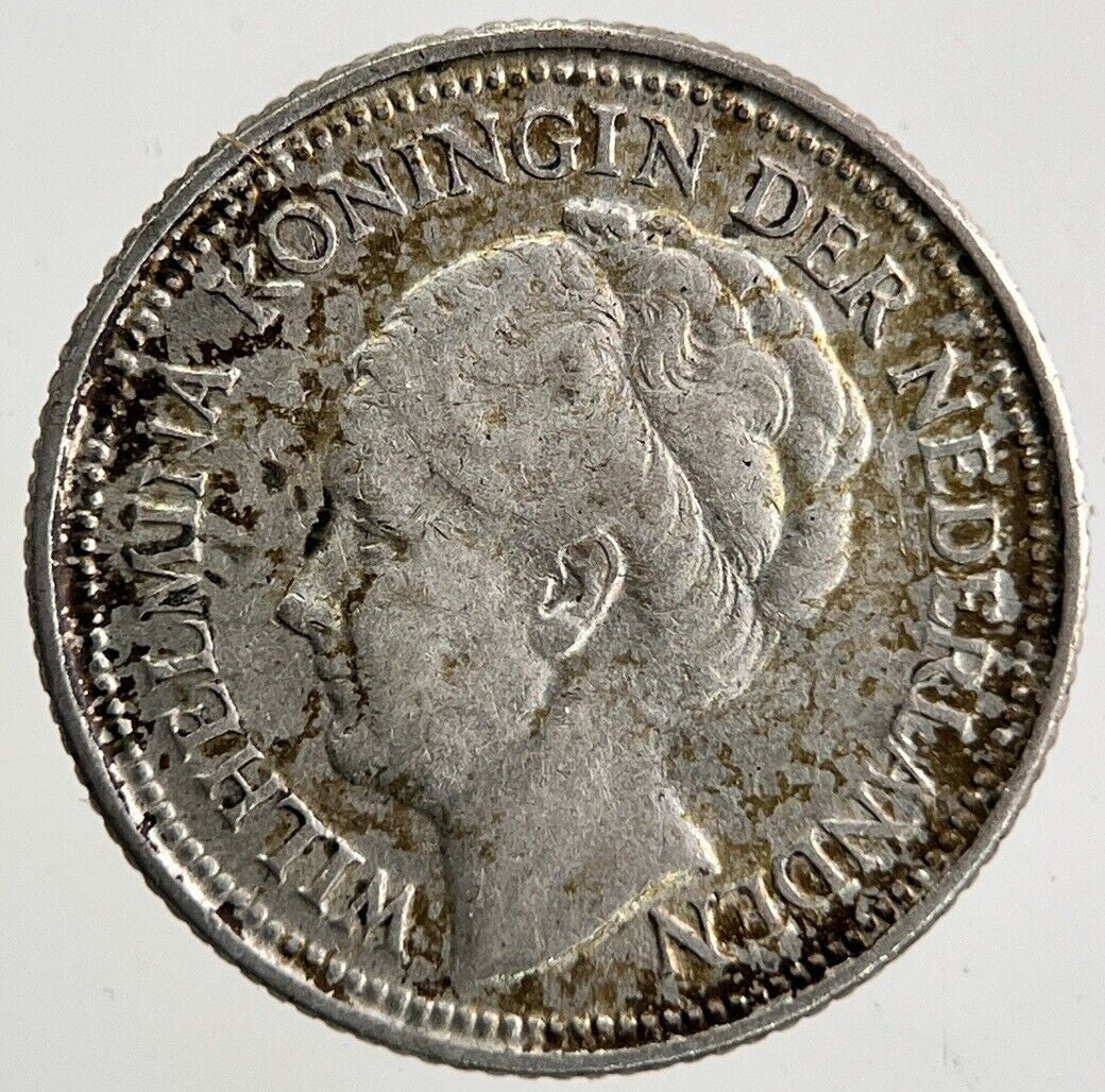 1936 Netherlands 10 Cents Silver Coin | Fine Collectable Grade