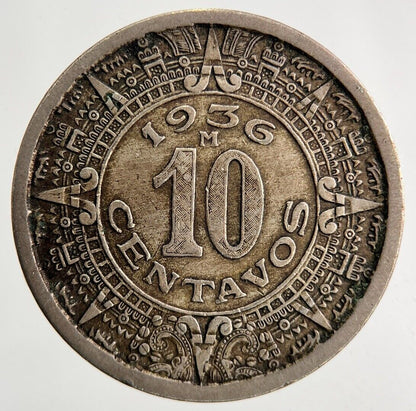 1936 Mexico 10 Centavos Coin | Fine Collectable Grade