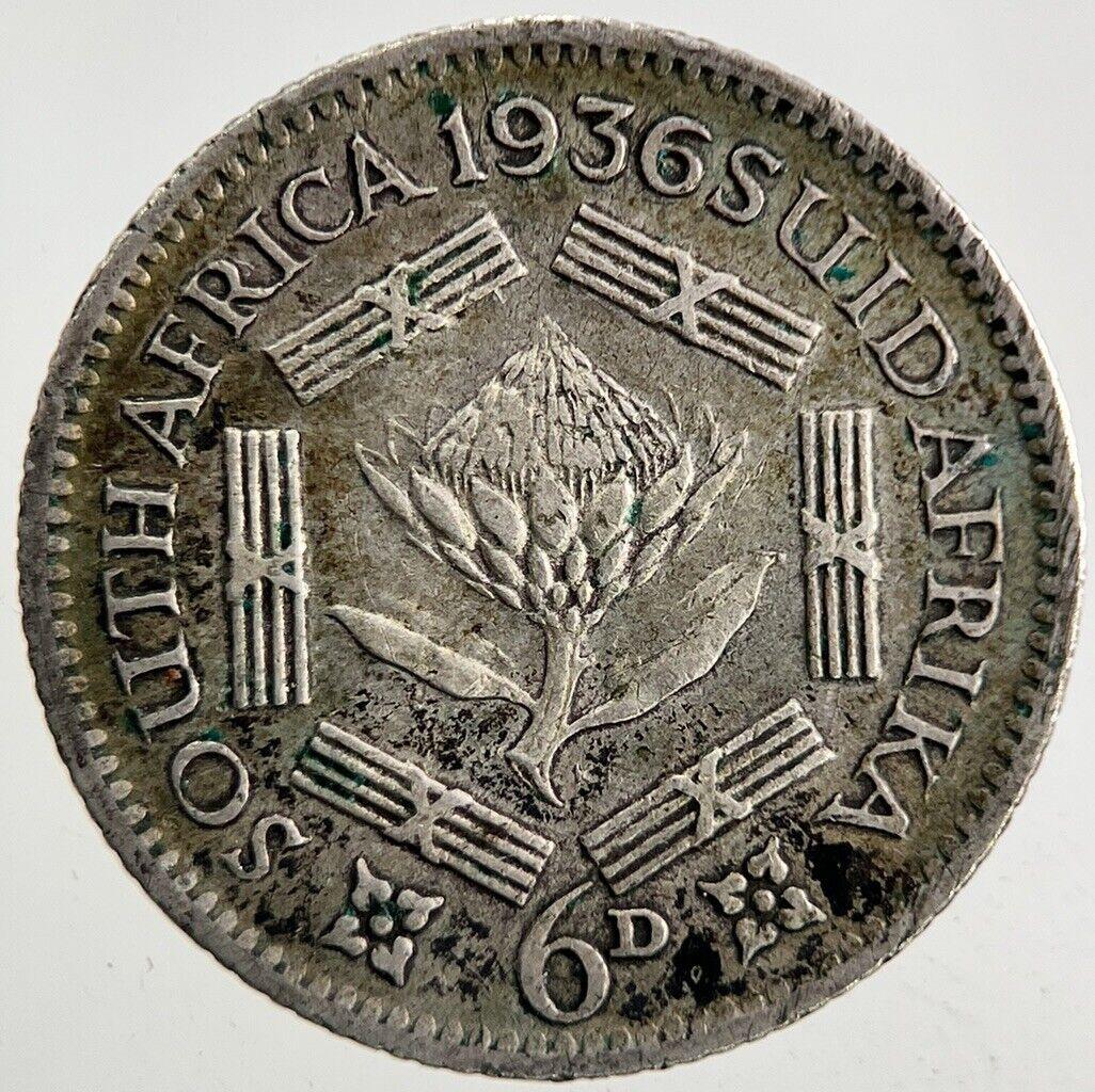 1936 South Africa Sixpence Silver Coin | Fine Collectable Grade