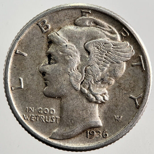1936 US USA Mercury Dime Silver Coin | Very High Grade