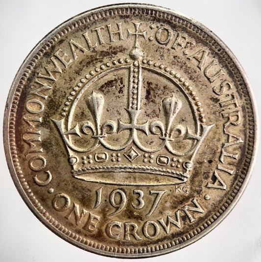 1937 Australia Crown Silver Coin | Fine Collectable Grade | a1550