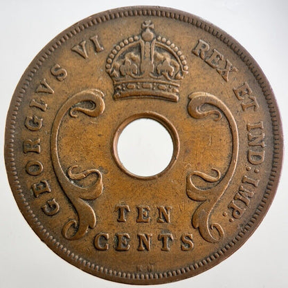 1937 East Africa 10 Ten Cents Coin | Fine Collectable Grade | a7544