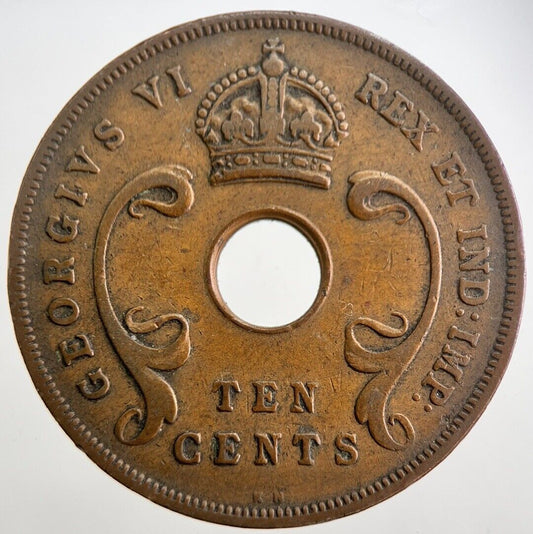 1937 East Africa 10 Ten Cents Coin | Fine Collectable Grade | a7544