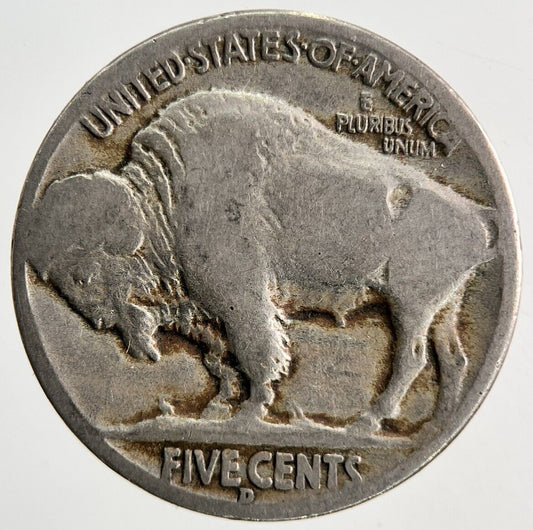 1936-D US USA Buffalo Nickel V 5 Cents Coin | Fine Collectable Grade