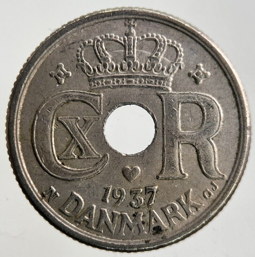 1937 Denmark 10 Ore Coin | Fine Collectable Grade