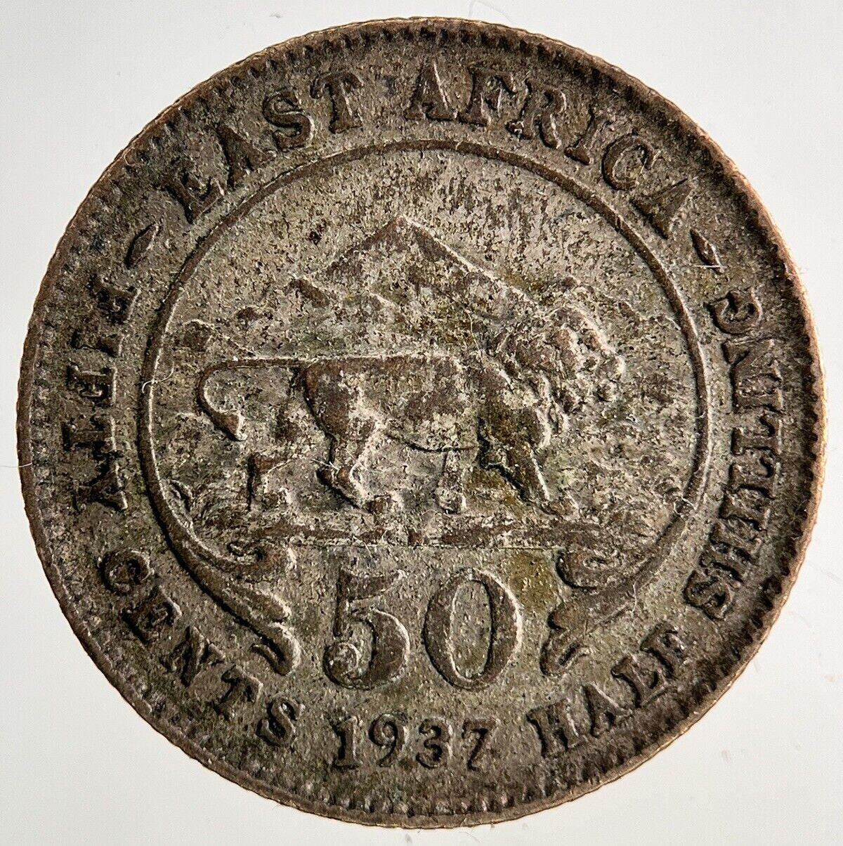 1937 East Africa 50 Cents Silver Coin | Fine Collectable Grade