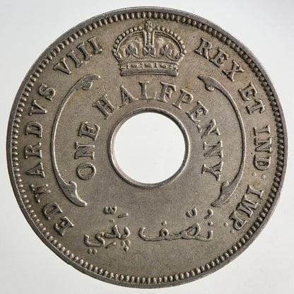 1936 West Africa Half-Penny Coin | Very High Grade