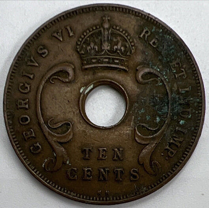 1937 East Africa 10 Cents Coin | Fine Collectable Grade | a1141