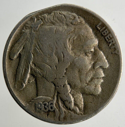 1936-D US USA Buffalo Nickel Coin | Fine Collectable Grade