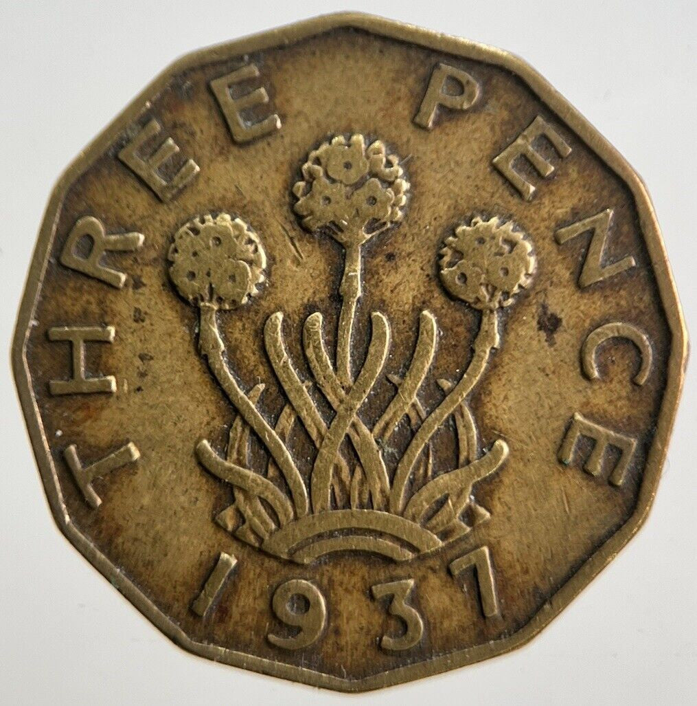 1937 George VI Brass Threepence Coin | Fine Collectable Grade | a4689