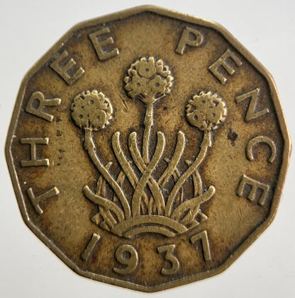 1937 George VI Brass Threepence Coin | Fine Collectable Grade | a4689
