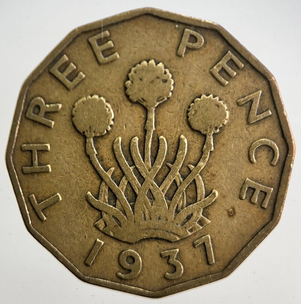 1937 George VI Brass Threepence Coin | Fine Collectable Grade | a4690