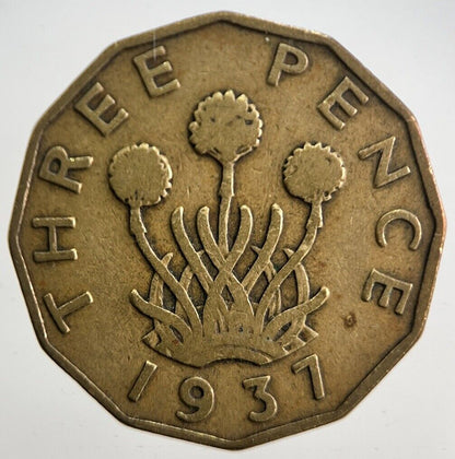 1937 George VI Brass Threepence Coin | Fine Collectable Grade | a4690