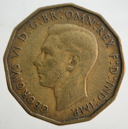 1937 George VI Brass Threepence Coin | Fine Collectable Grade | a4691