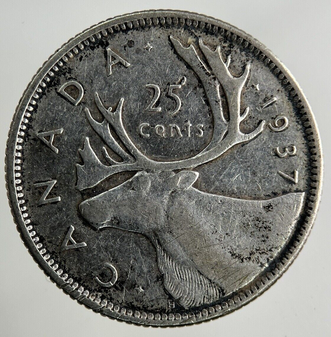 1937 Canada 25 Cents Silver Coin | Fine Collectable Grade