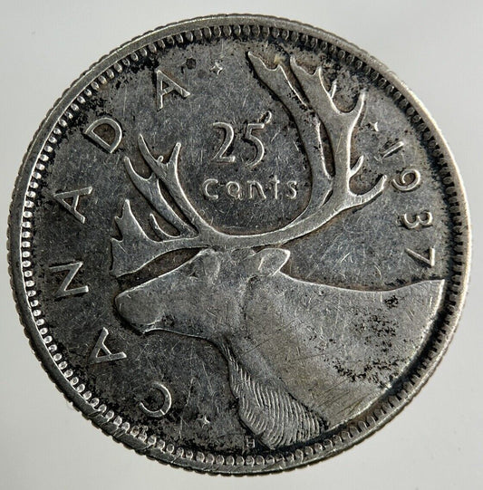 1937 Canada 25 Cents Silver Coin | Fine Collectable Grade