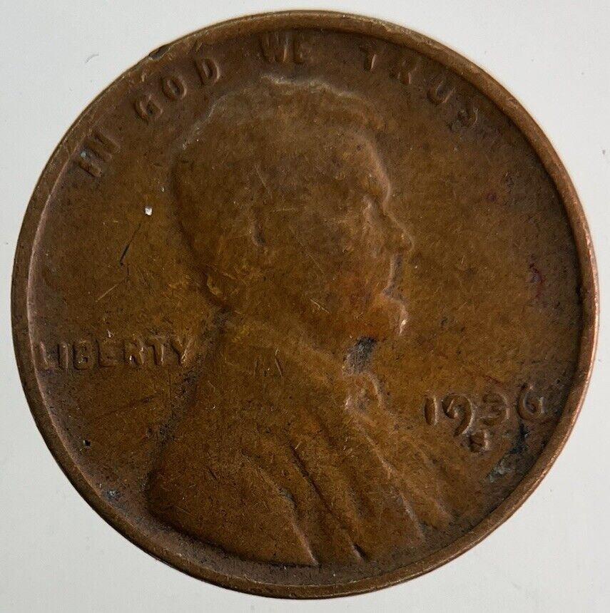 1936-S US USA One Cent Coin | Fine Collectable Grade
