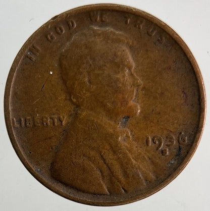 1936-S US USA One Cent Coin | Fine Collectable Grade