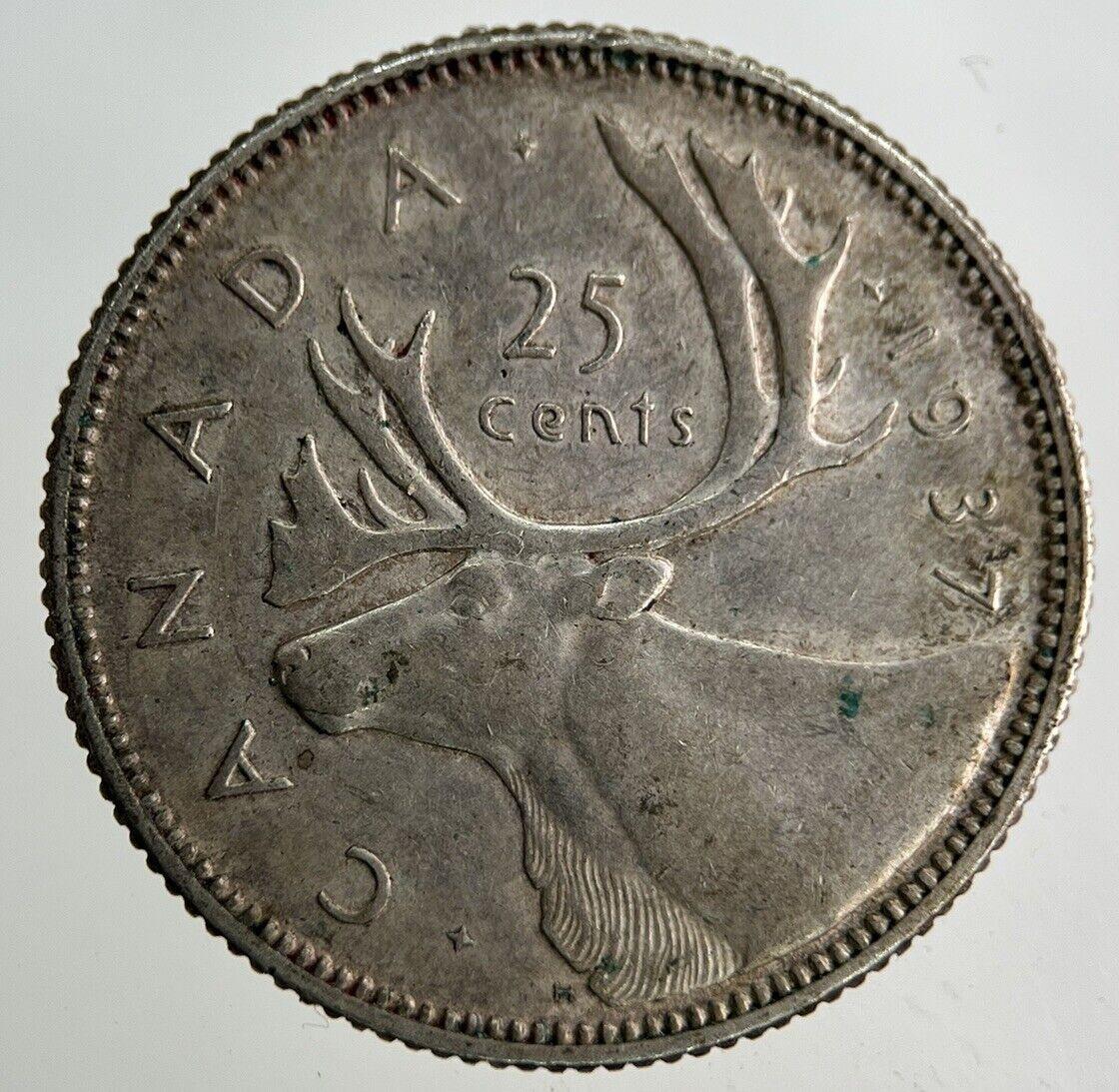 1937 Canada 25 Cents Silver Coin | Very High Grade
