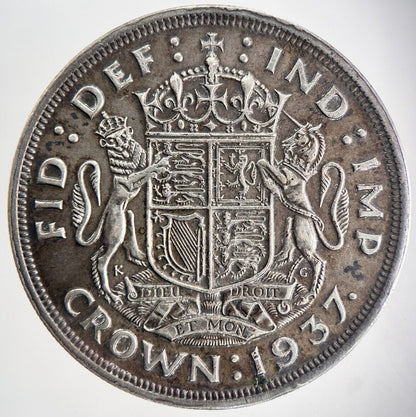 1937 George VI One Crown Silver Coin | Very High Grade | a2502