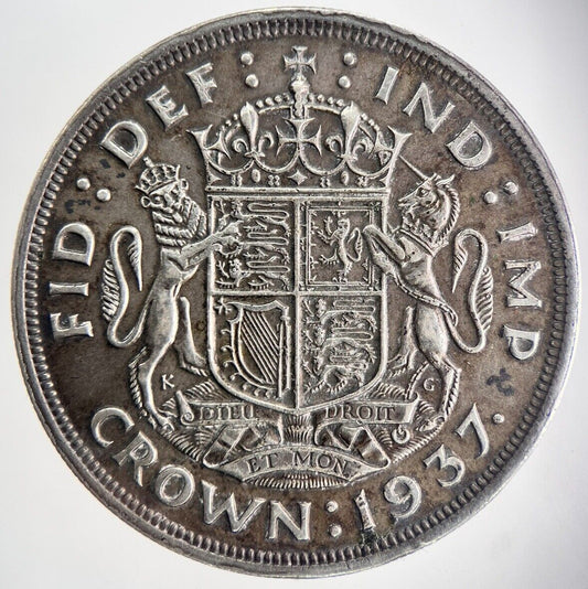 1937 George VI One Crown Silver Coin | Very High Grade | a2502