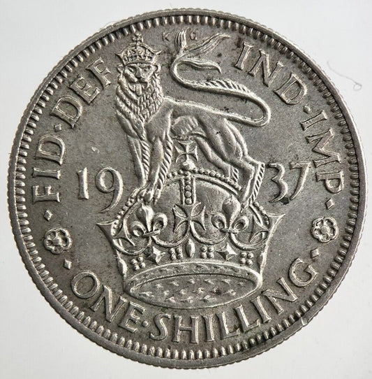 1937 George VI Shilling Silver Coin | Fine Collectable Grade
