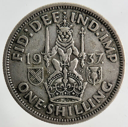 1937 George VI Shilling Silver Coin | Fine Collectable Grade