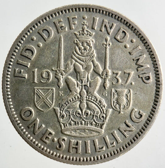 1937 George VI Shilling Silver Coin | Fine Collectable Grade