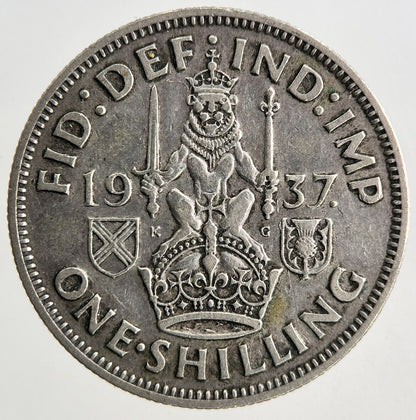1937 George VI One Shilling Silver Coin | Fine Collectable Grade