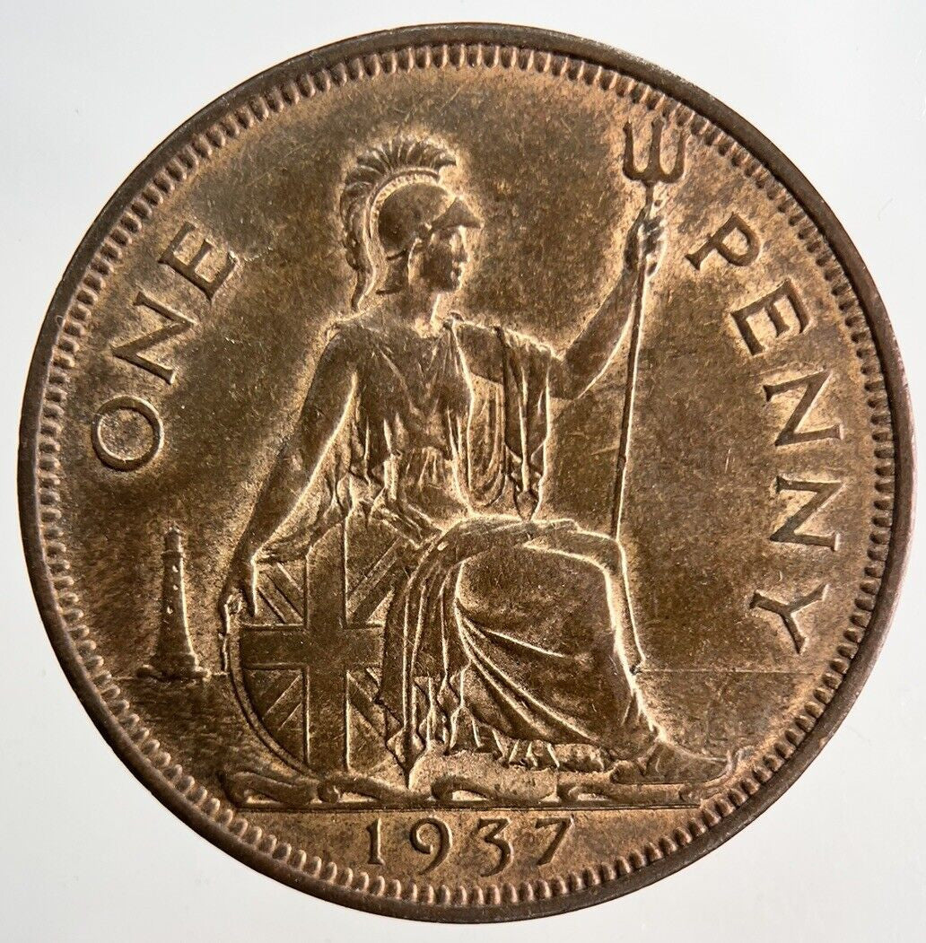 1937 George VI Penny Coin | Very High Grade